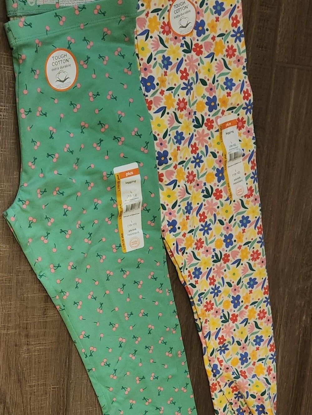 wonder nation Cherry Print Green Leggings & Multicolor Floral Leggings